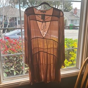 Sheer Brown Mini Dress
